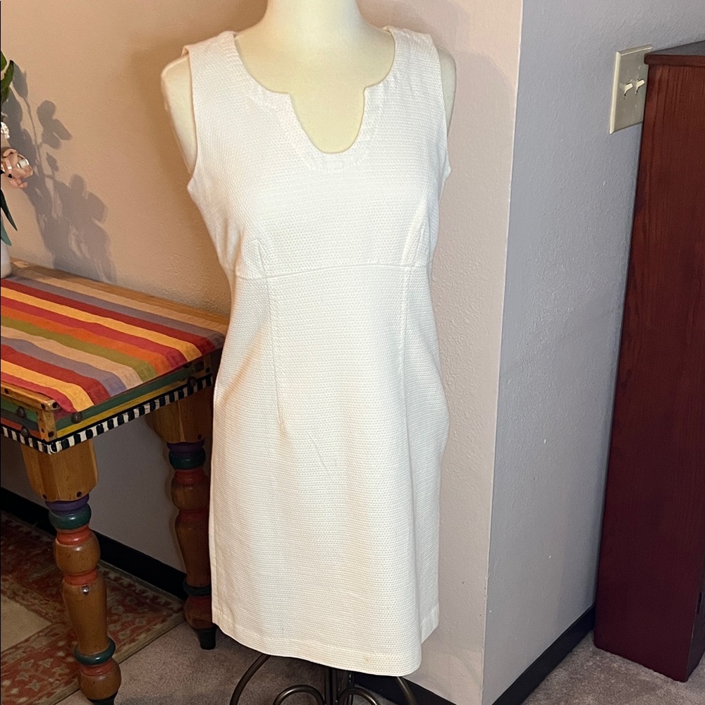LOFT White Sleeveless Midi Dress